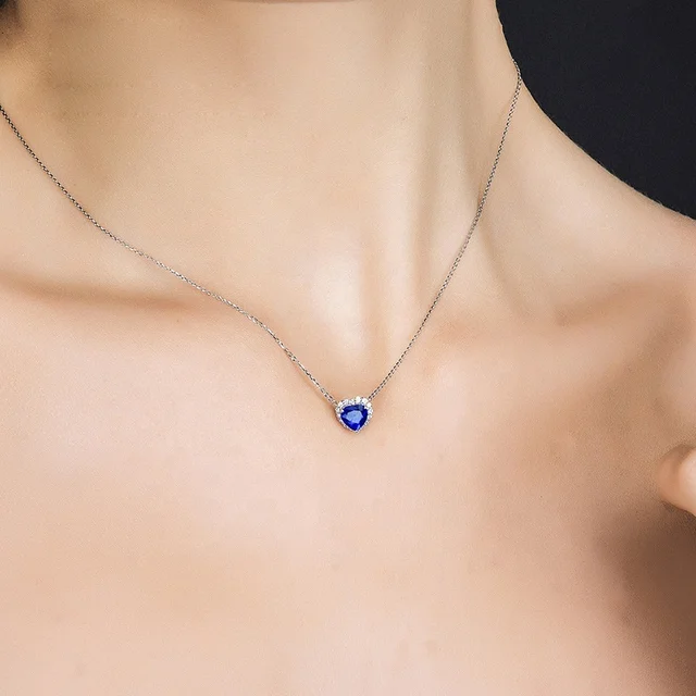 Titanic blue heart necklace