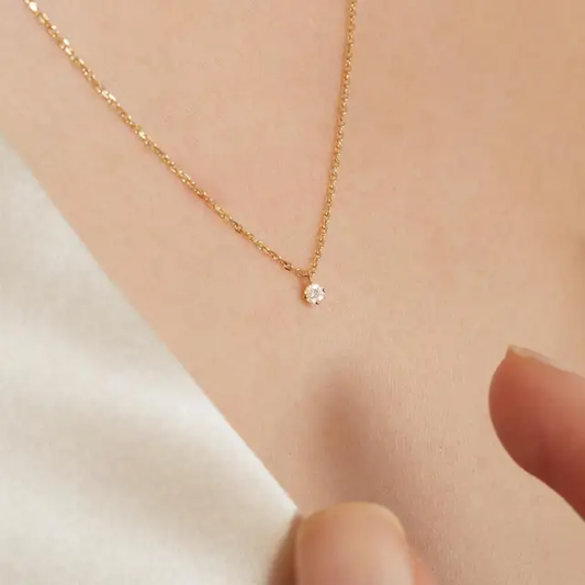 Round sweetheart solitaire necklace