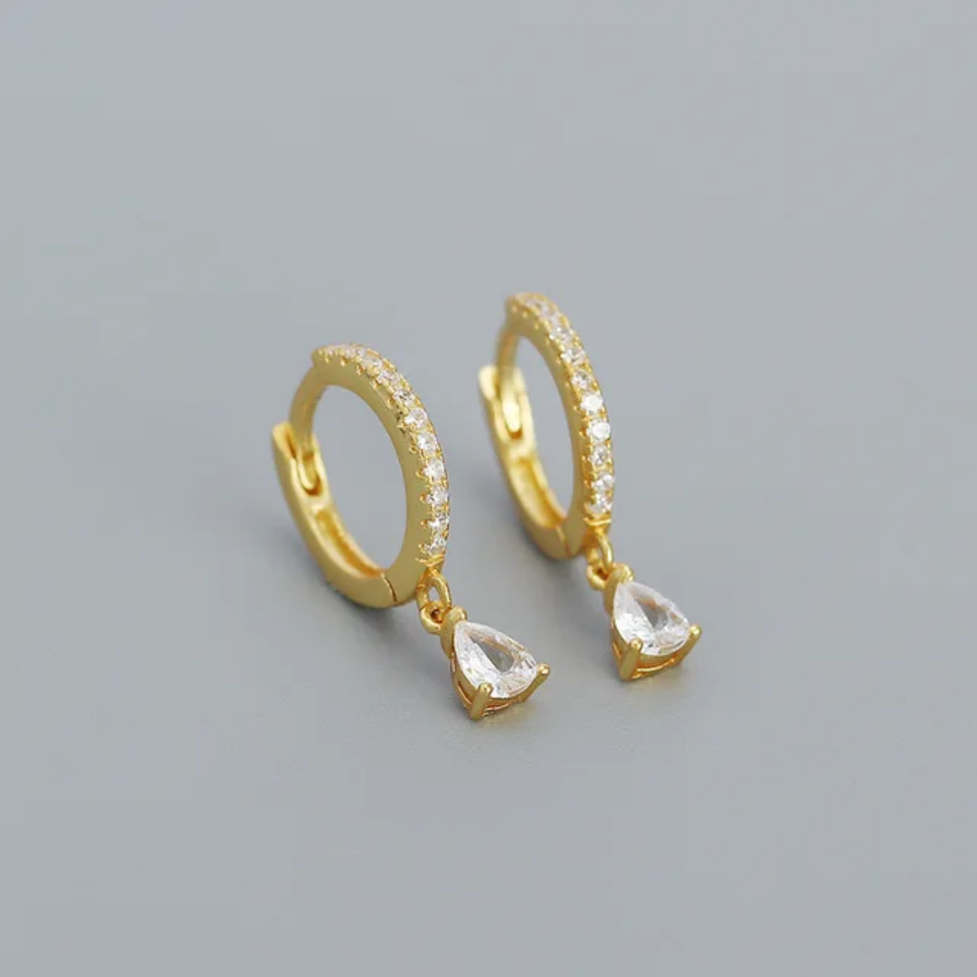 Gold due drop earrings