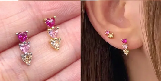 Prince heart earings 3 colour