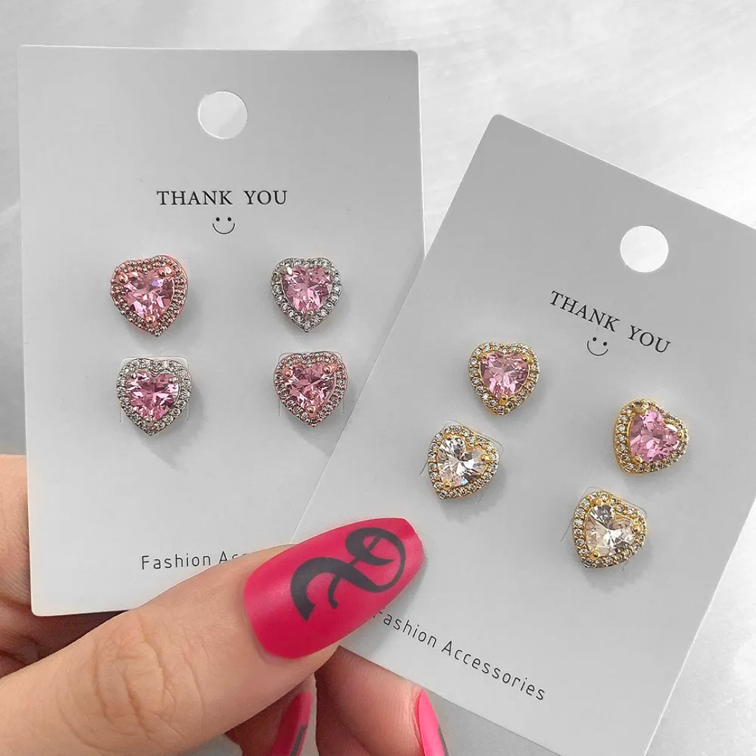 Gold heart studs cute tiny heart