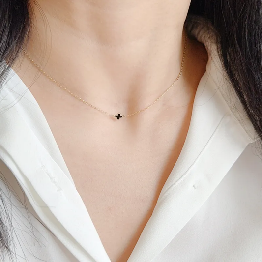 Black clover sparkling necklace best seller