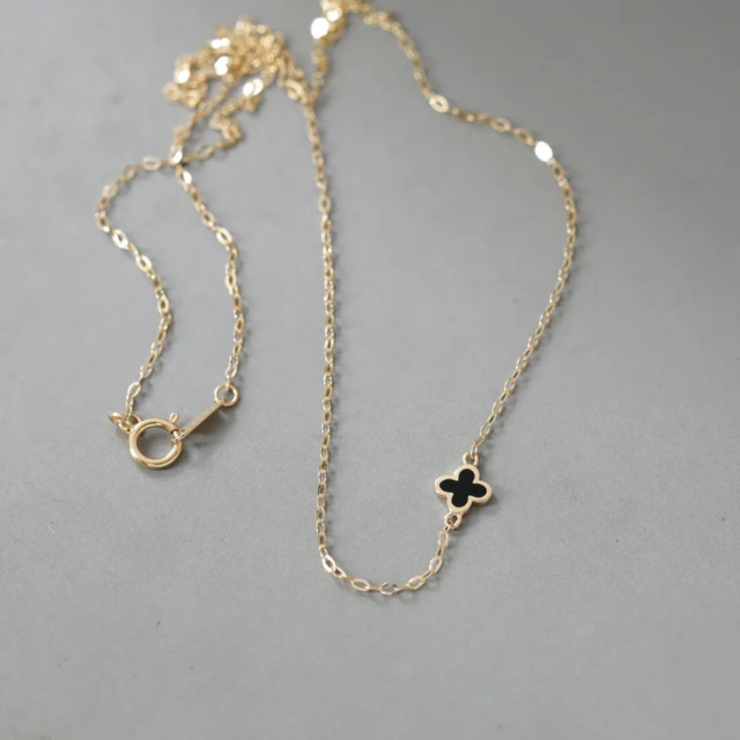 Black clover sparkling necklace best seller