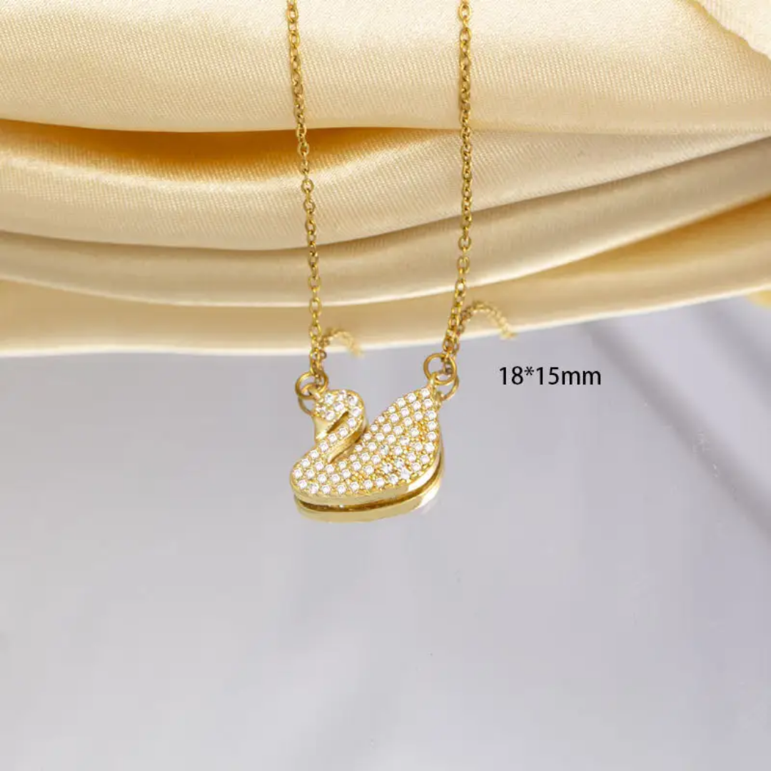 Golden swan necklace