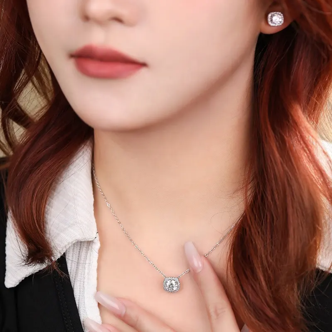 CEO square silver necklace sale 349