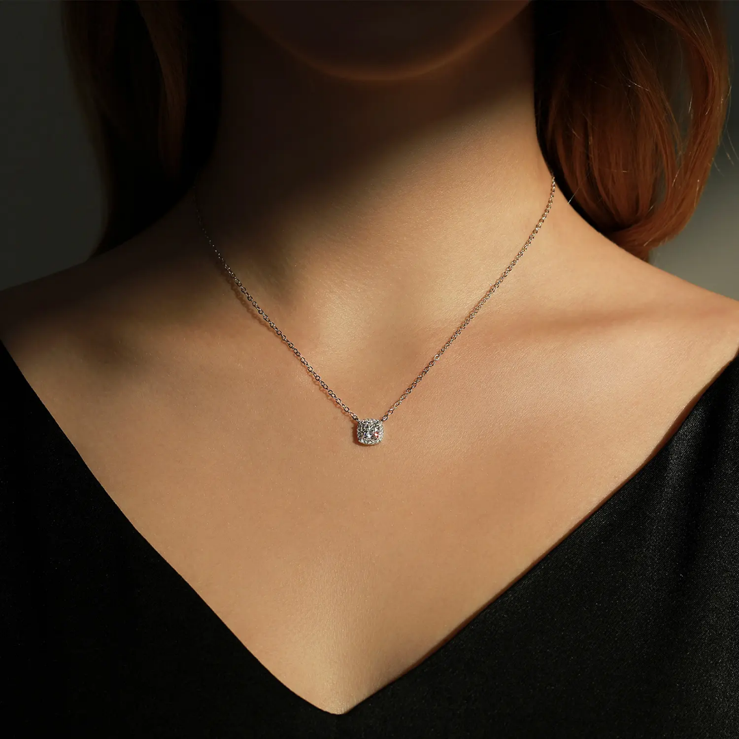 CEO square silver necklace sale 349