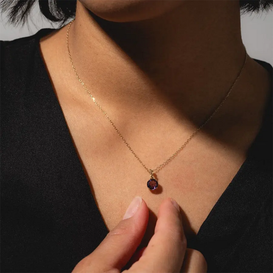 Lavender tiny stone necklace best seller