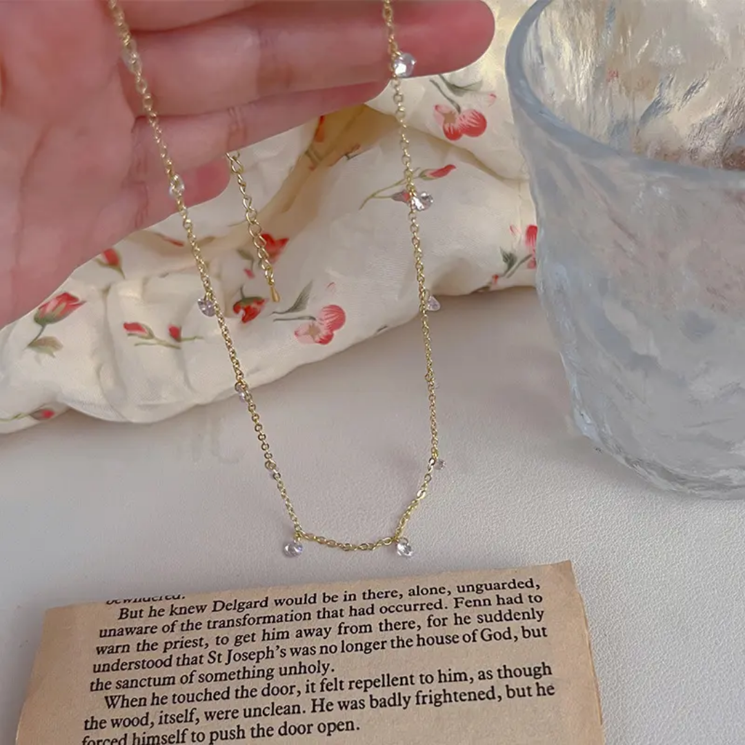 Gold lily necklace sale price 349rs