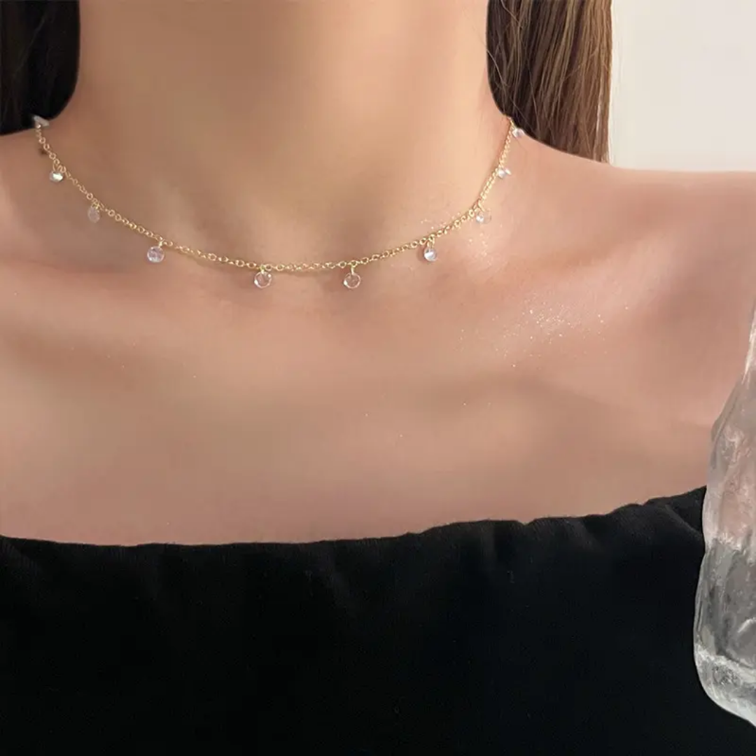 Gold lily necklace sale price 349rs