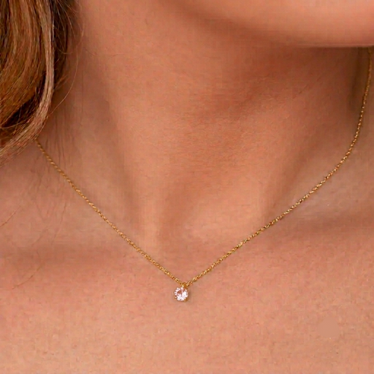 Baby pink tiny  necklace daily wear