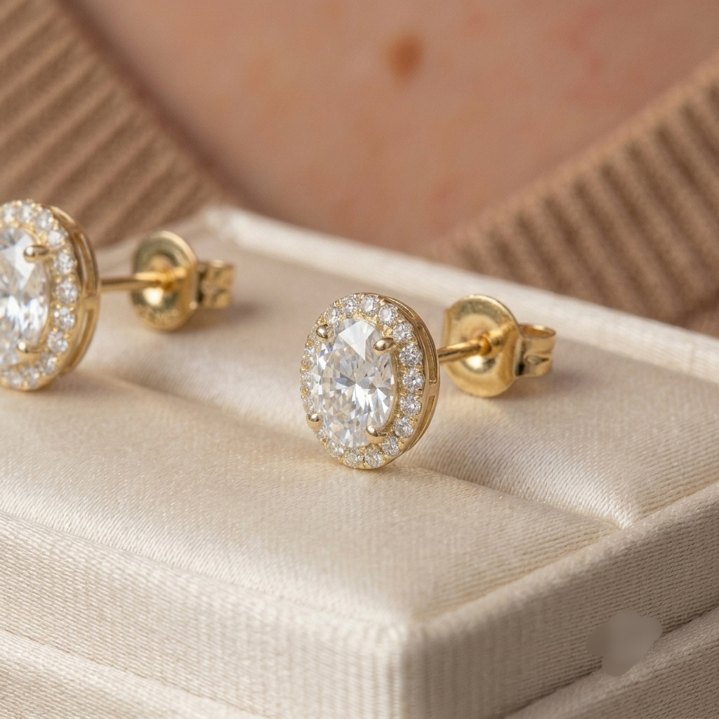 White diana earings