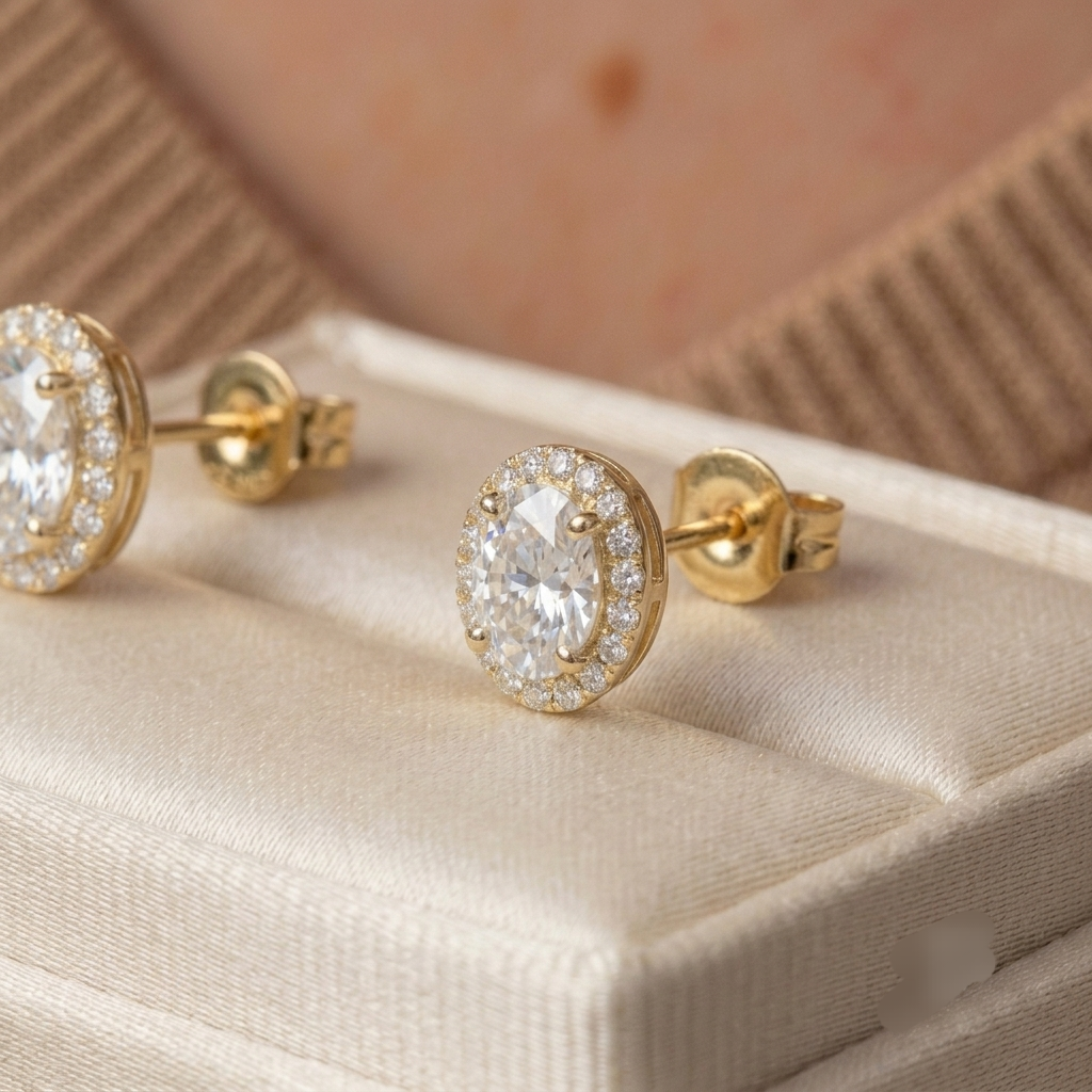 White diana earings