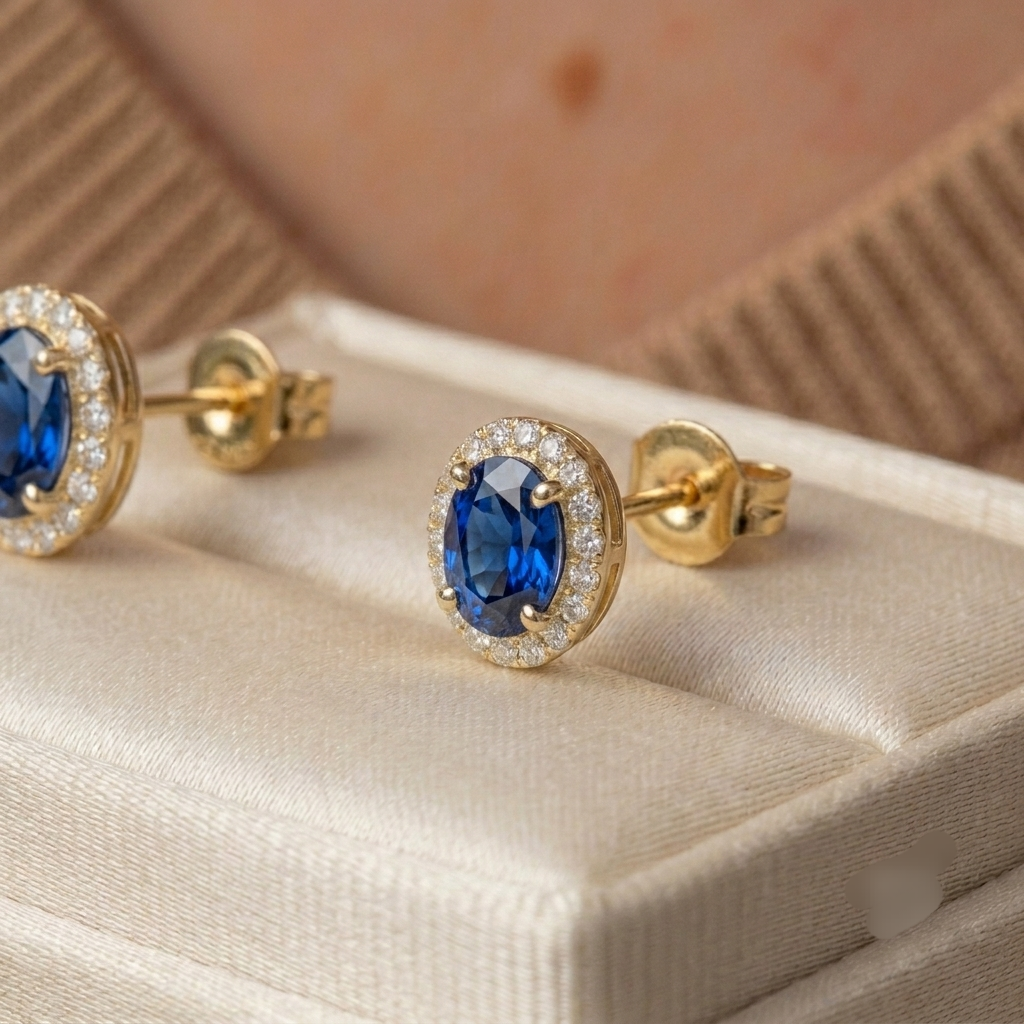Blue Diana earrings gold colour