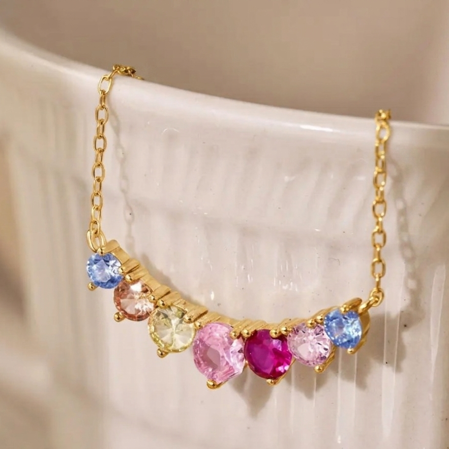 Sale on Multi colour date night necklace. Stone 2mm.tiny.