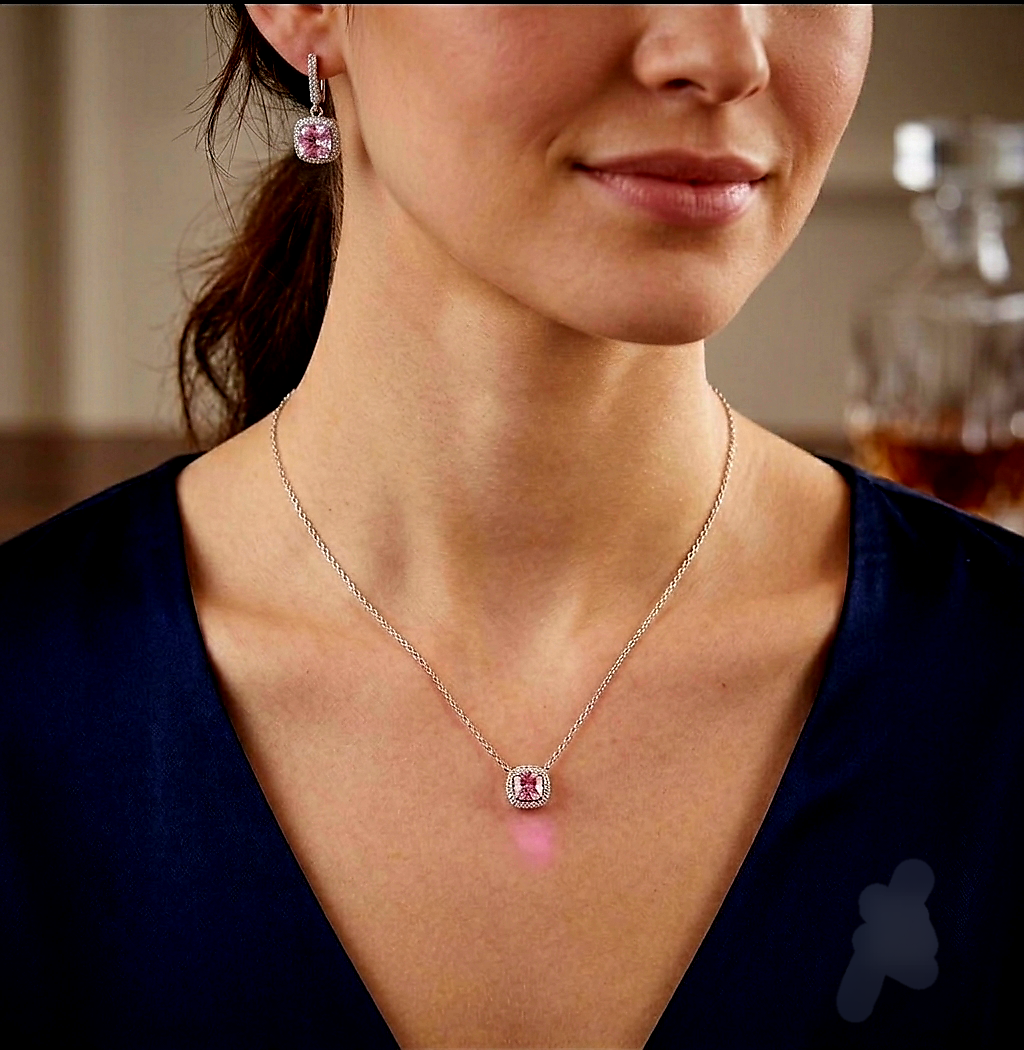 Sale on pink square set(silver)