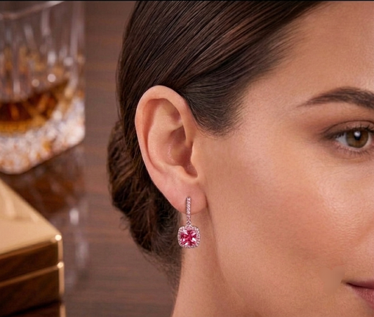 pink earing small square size