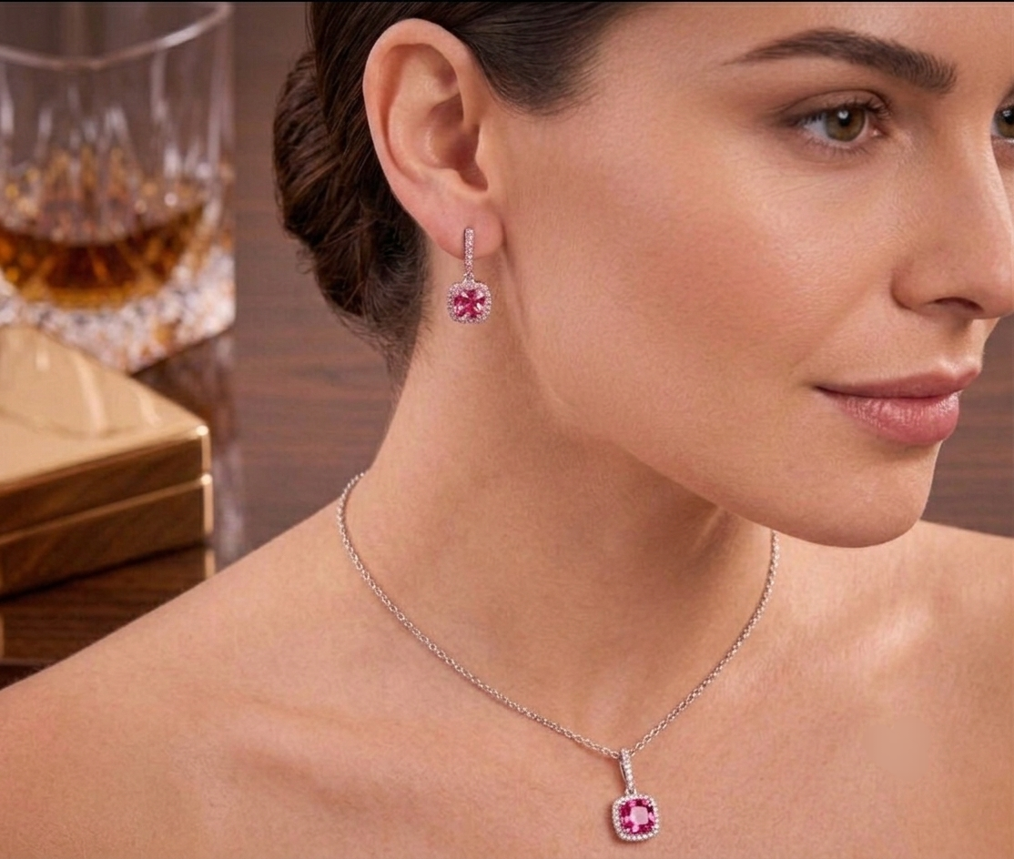 pink earing small square size