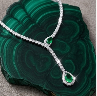 emerald premium diamond necklace