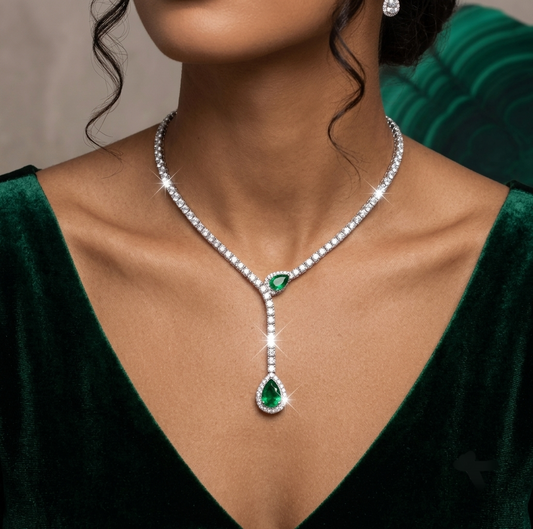 emerald premium diamond necklace