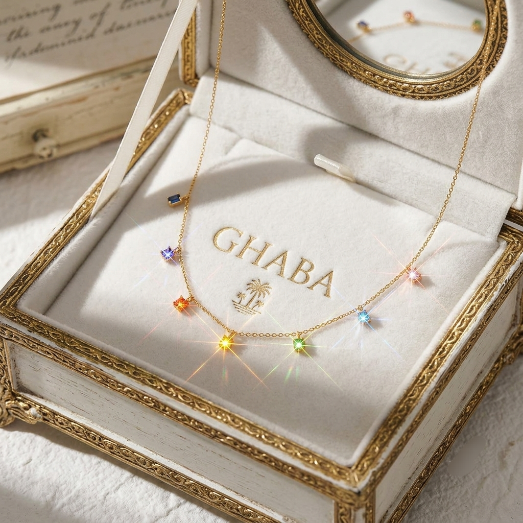 Multi colour square necklace best seller 5 star