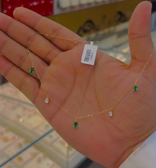 Sale  on Emerald green due drop necklace. Top best seller