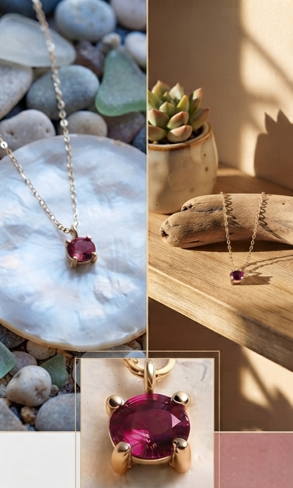 Ruby pink tiny round
