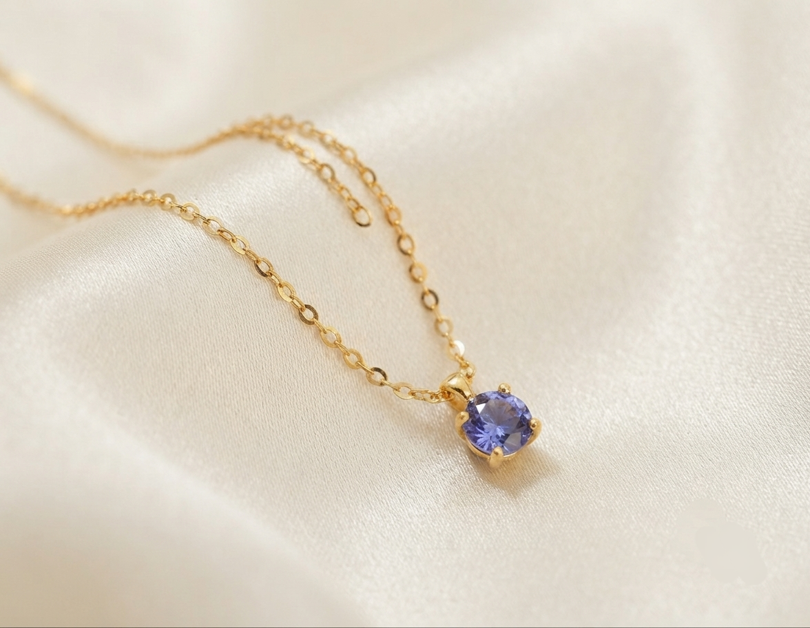 Lavender tiny stone necklace best seller