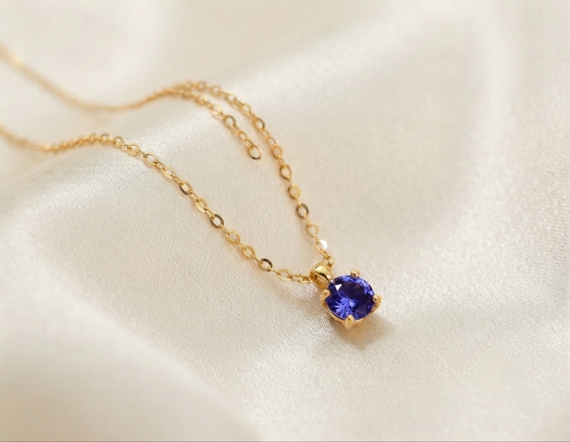 Lavender tiny stone necklace best seller