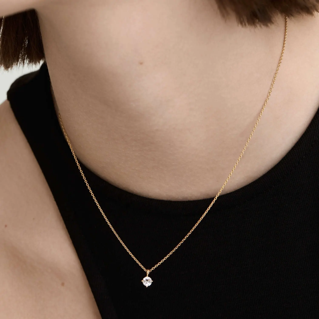 Daily wear Single round stone necklace