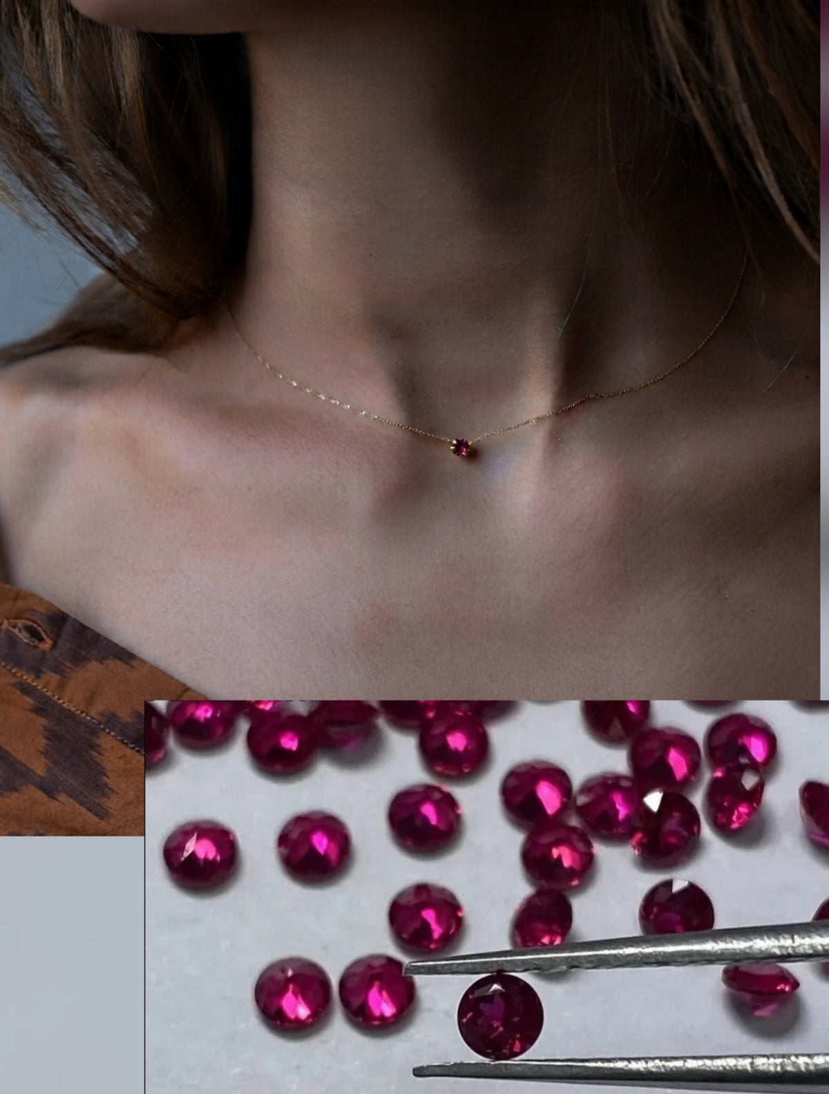 Ruby pink daily wear necklace best seller