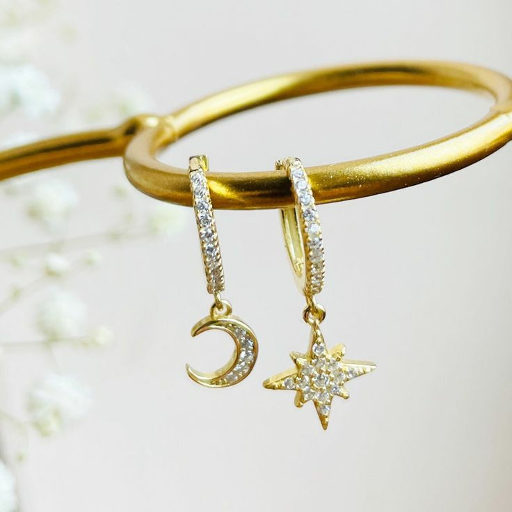 Moon star earrings