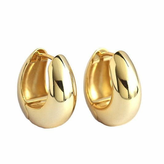 Thick small gold hoops