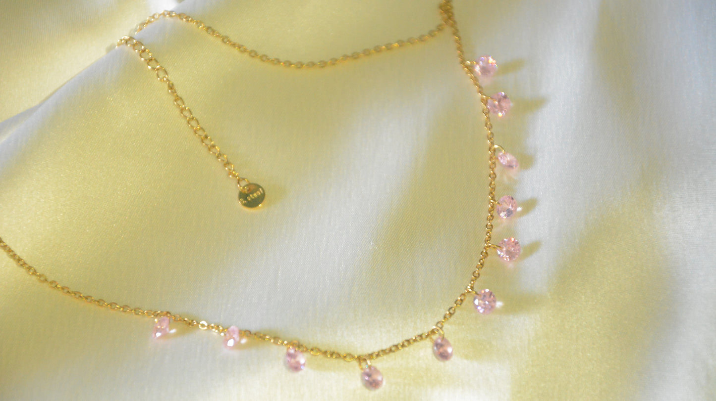 Cherry blossom crystal necklace