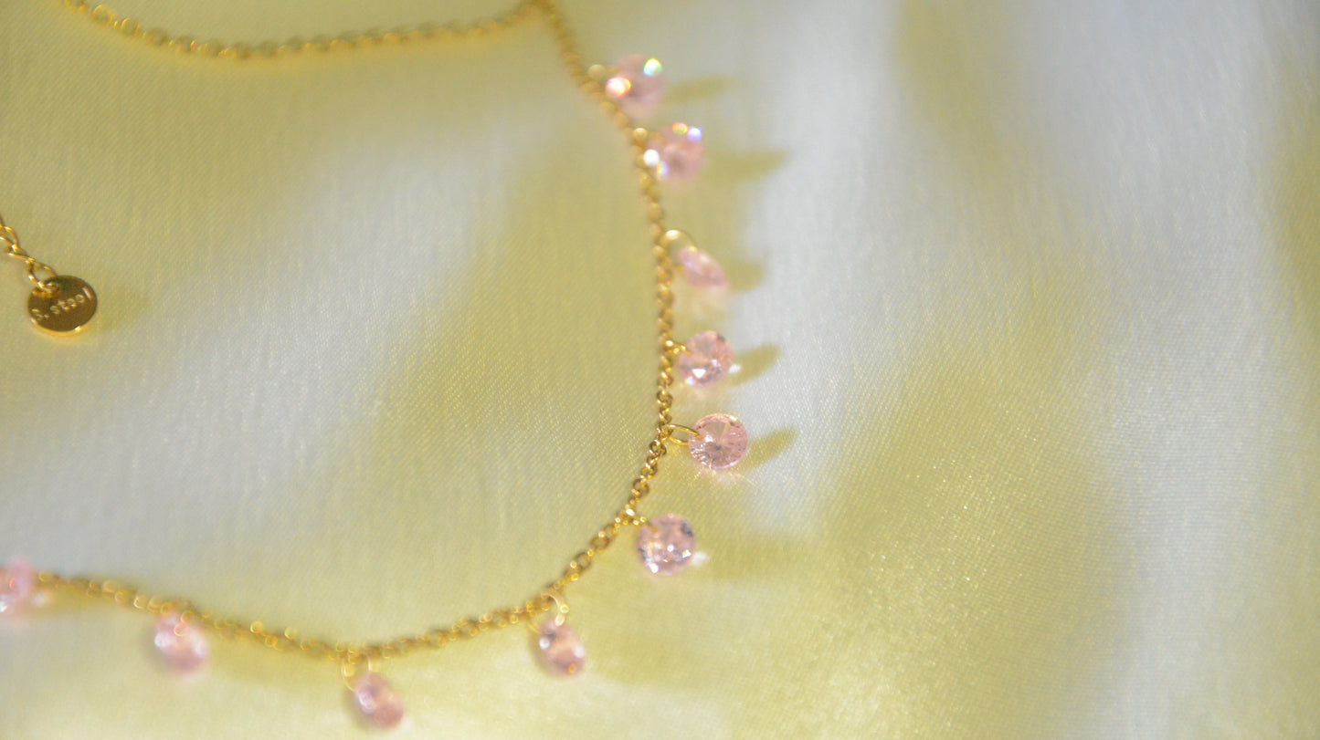 Cherry blossom crystal necklace