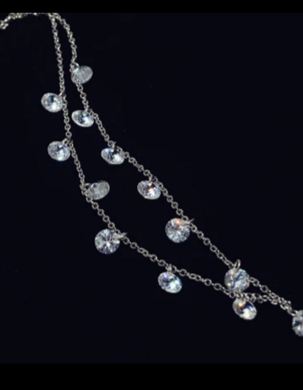 Silver white lily necklace