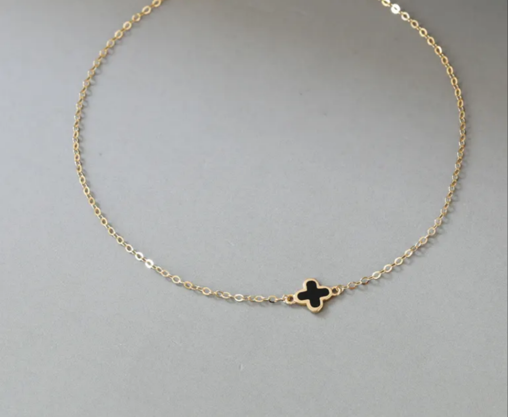 Black clover sparkling necklace best seller