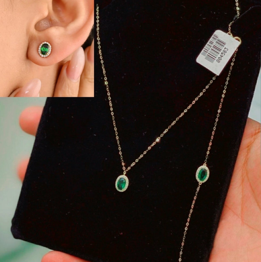 Emerald juliet set necklace + earing+ bracelet