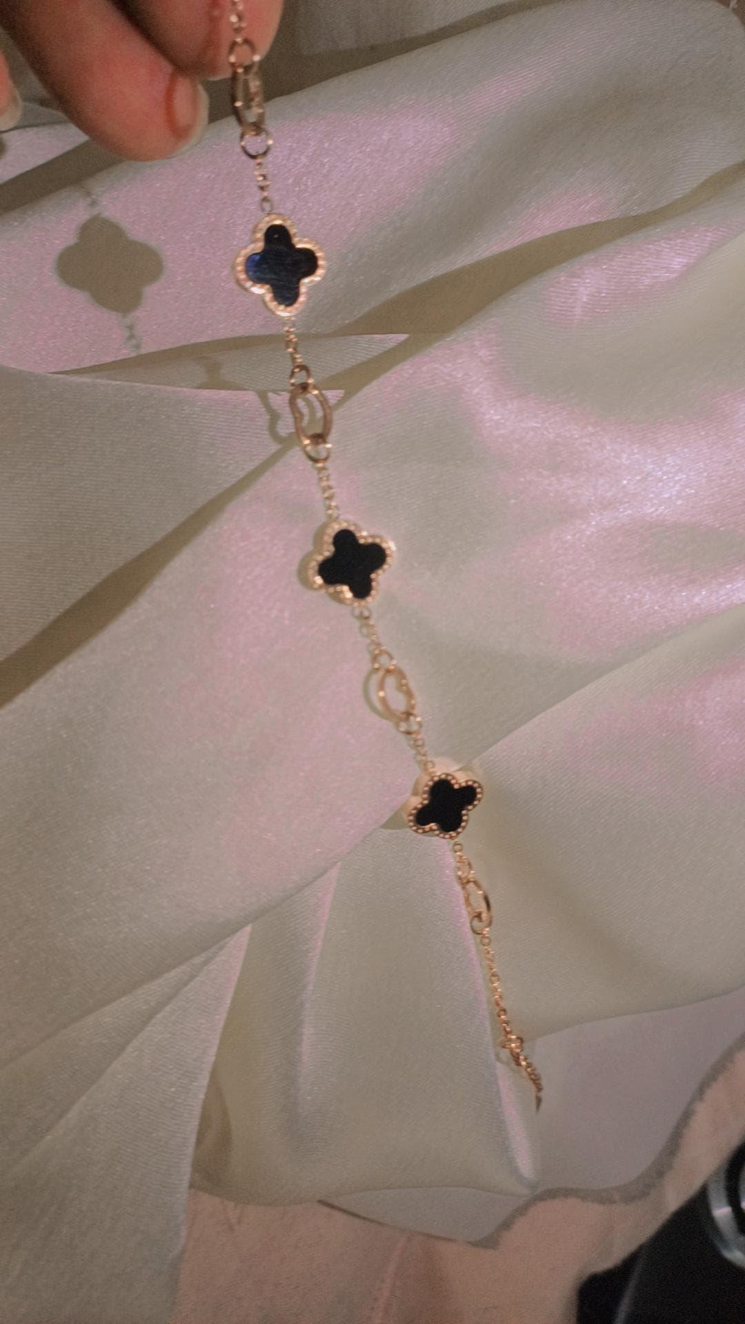 Black clover rose gold bracelets