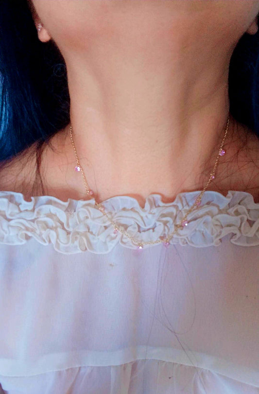 Cherry blossom necklace baby pink stones