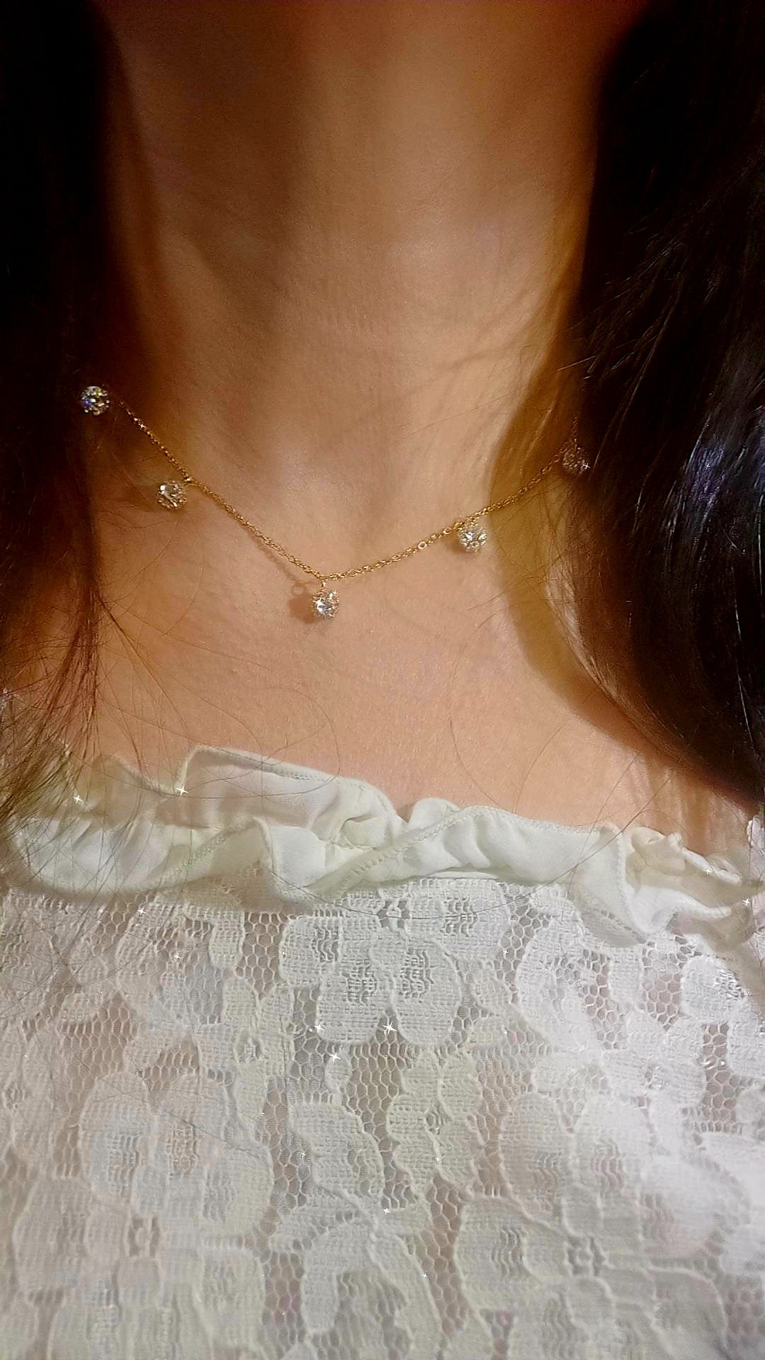 Tiara necklace gold colour