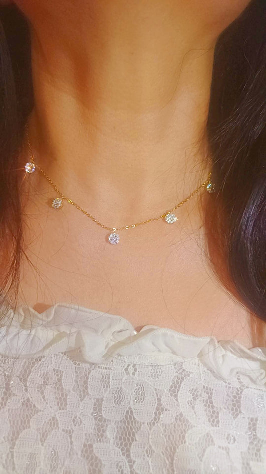 Tiara necklace gold colour