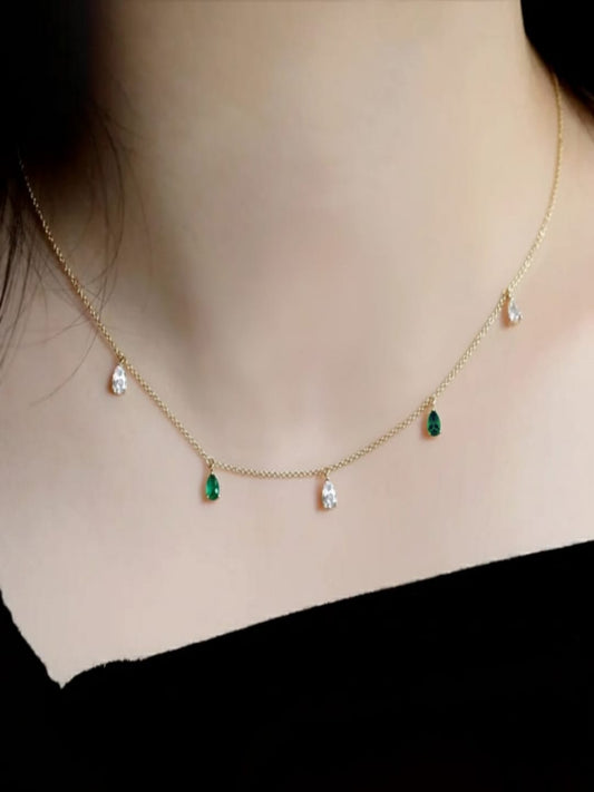 Emerald green due drop necklace. Top best seller
