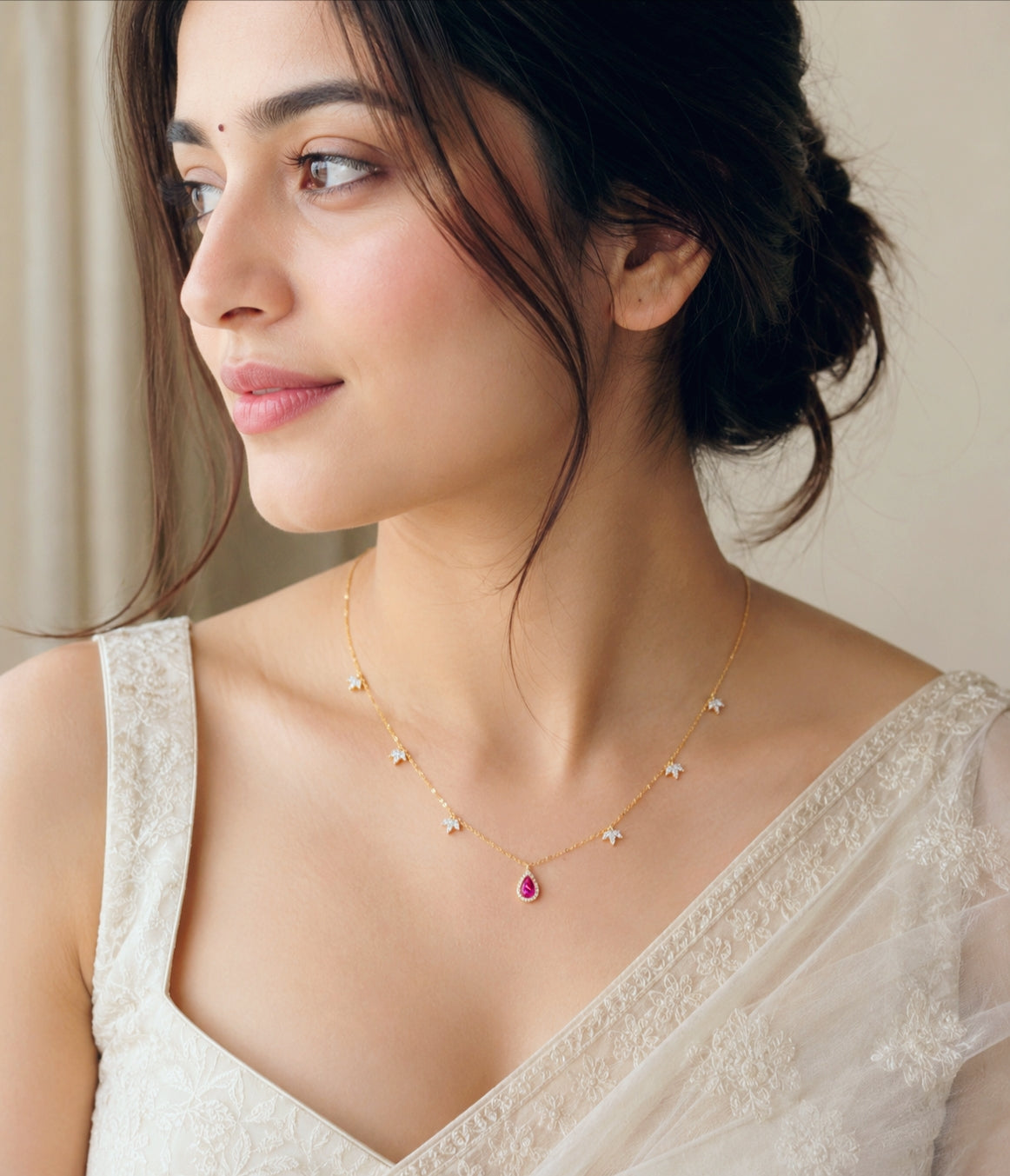 Ghaba ruby pink necklace
