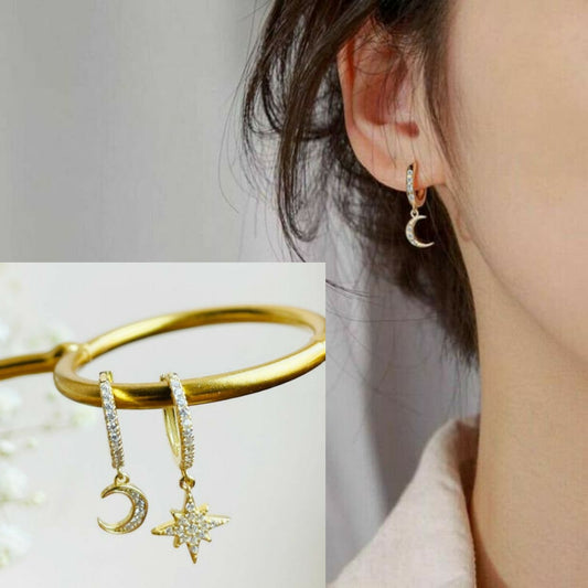 Moon star earrings