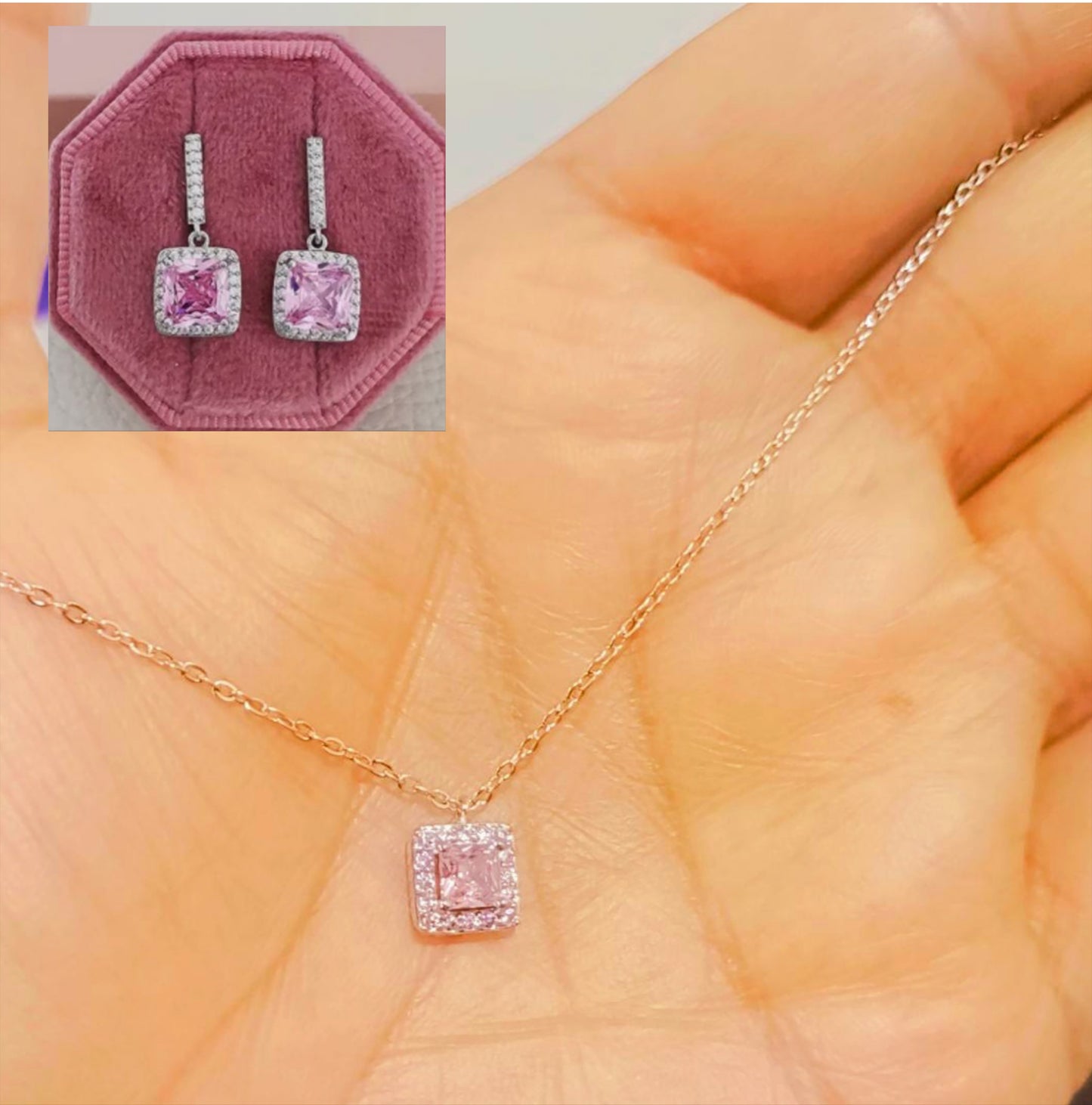 Baby pink square set