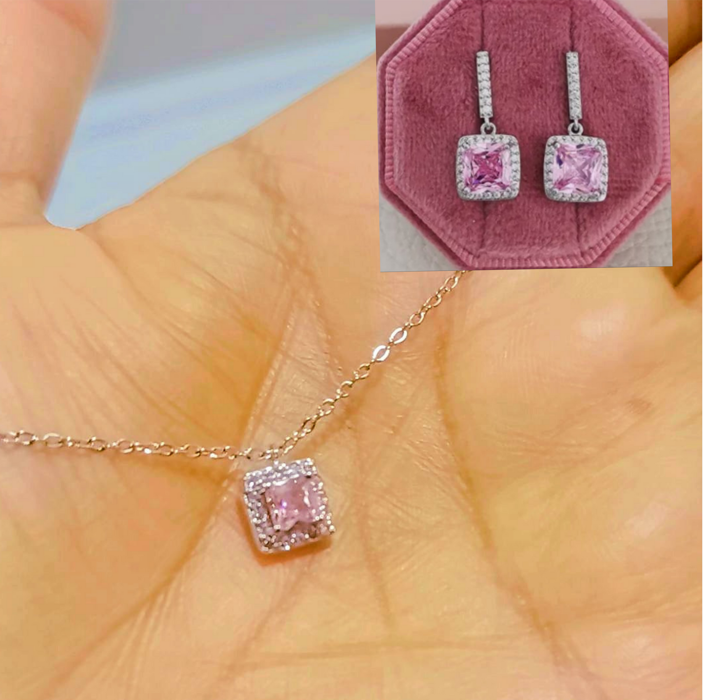 Baby pink square set