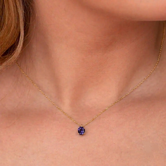 Lavender tiny stone necklace best seller