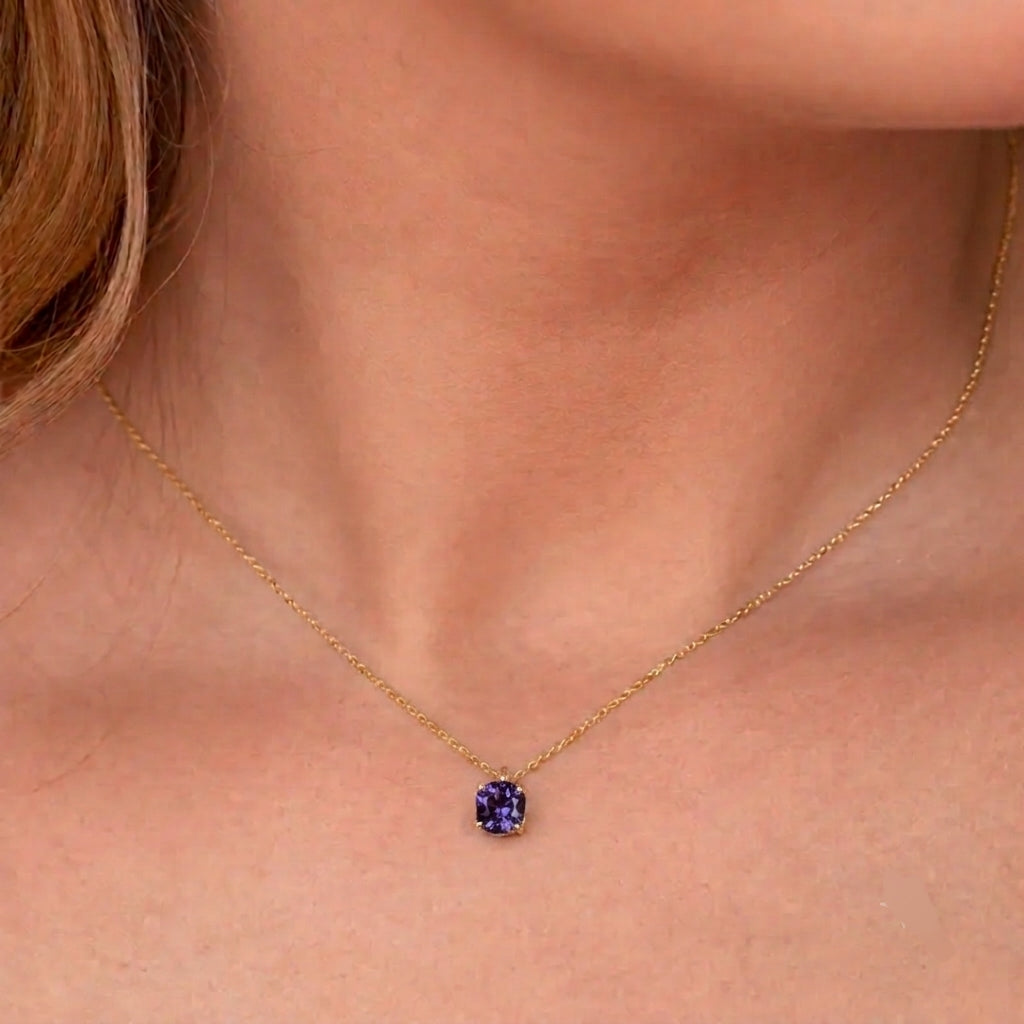 Lavender tiny stone necklace best seller