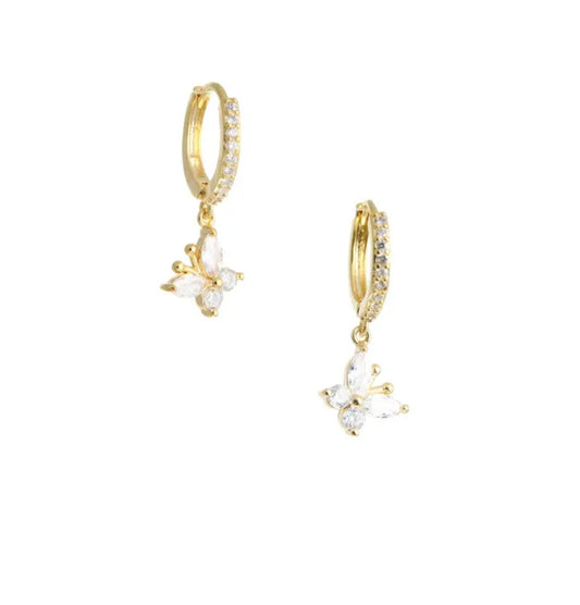 Diamond stone butterfly earrings