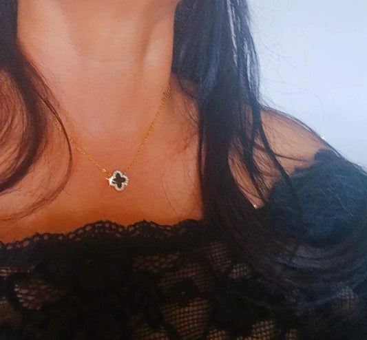 Black clover necklace